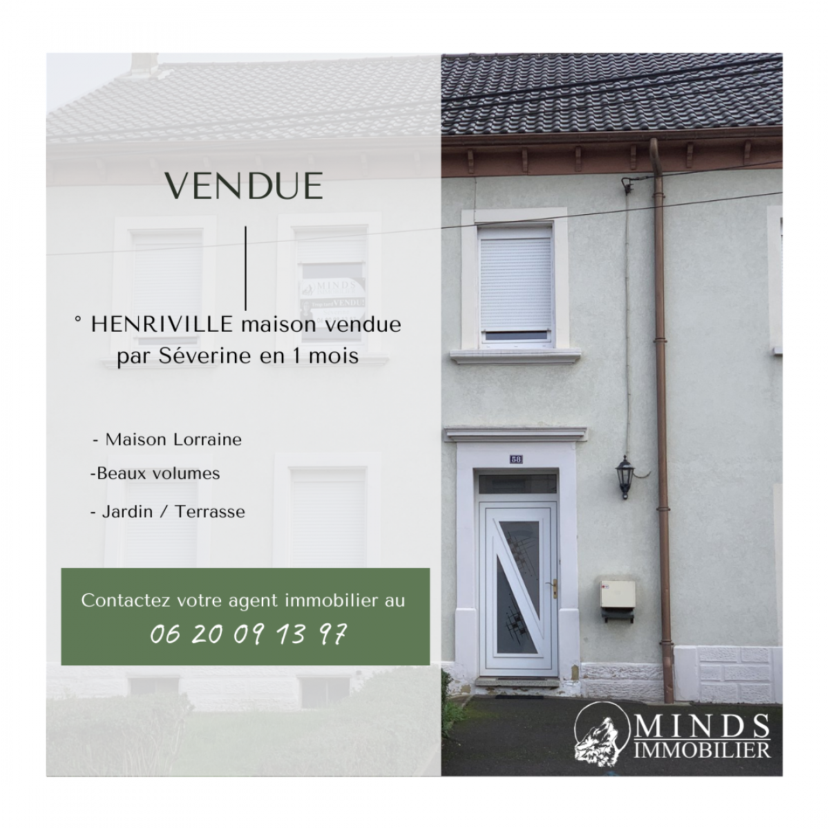 Maison de lorraine avec grand terrain vendue à Henriville