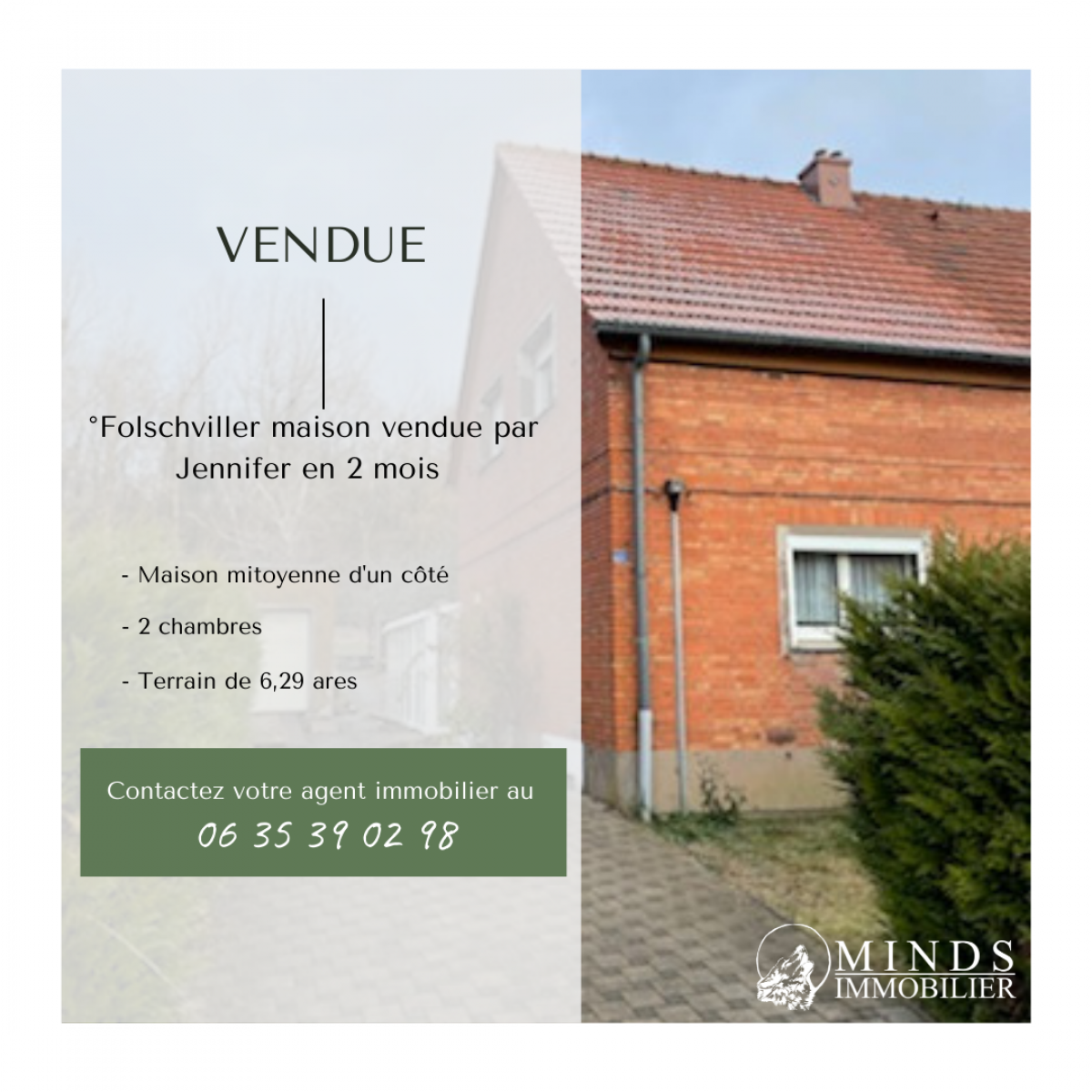 Maison mitoyenne d'un côté à rénover vendue à Folschviller