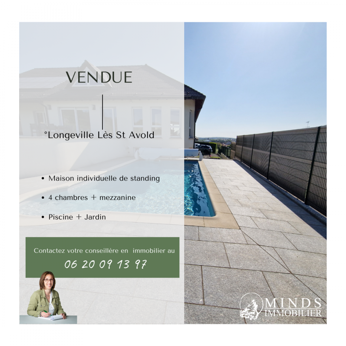 Maison individuelle de standing, vendue à LONGEVILLE Lès ST AVOLD