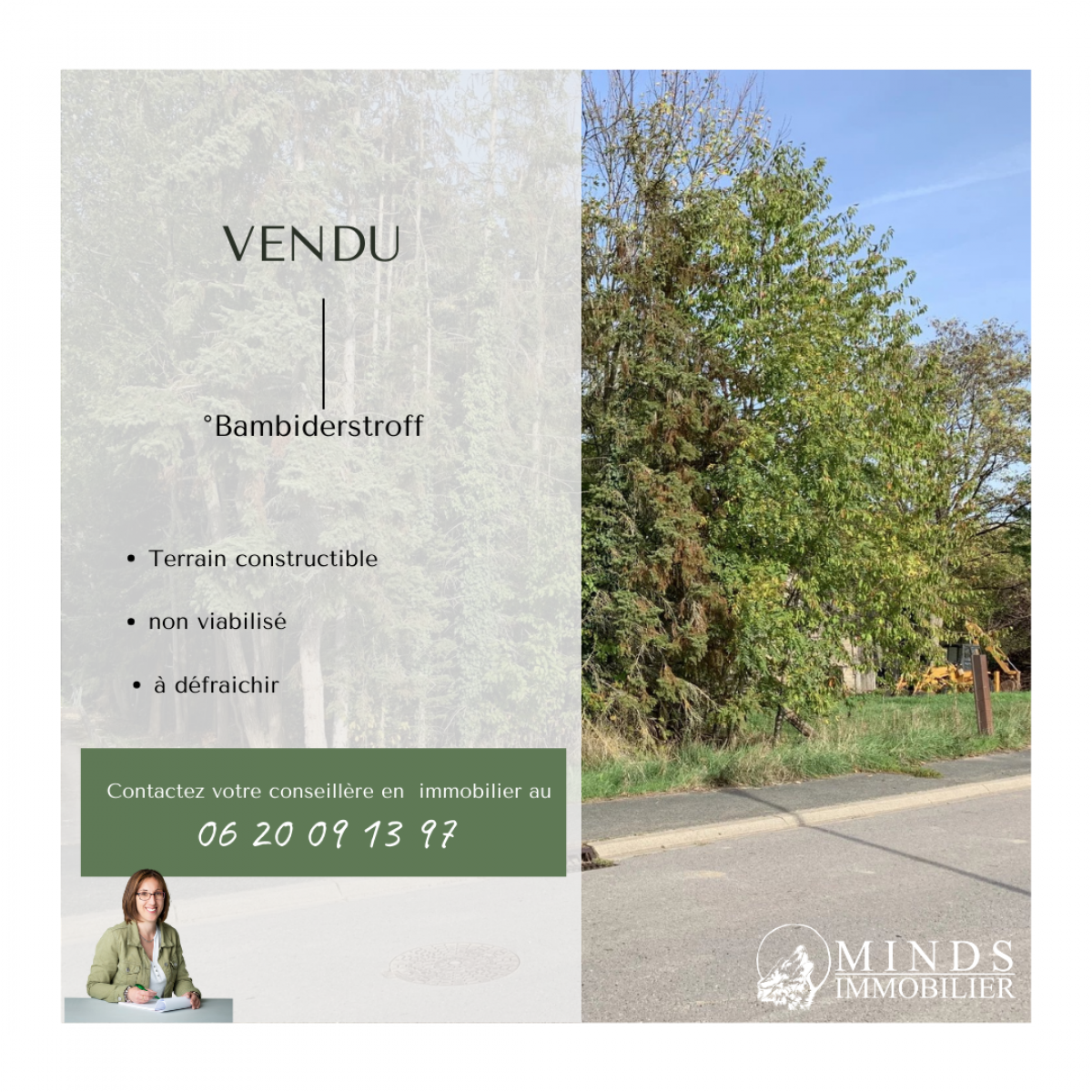 Terrain constructible, vendu à Bambiderstroff