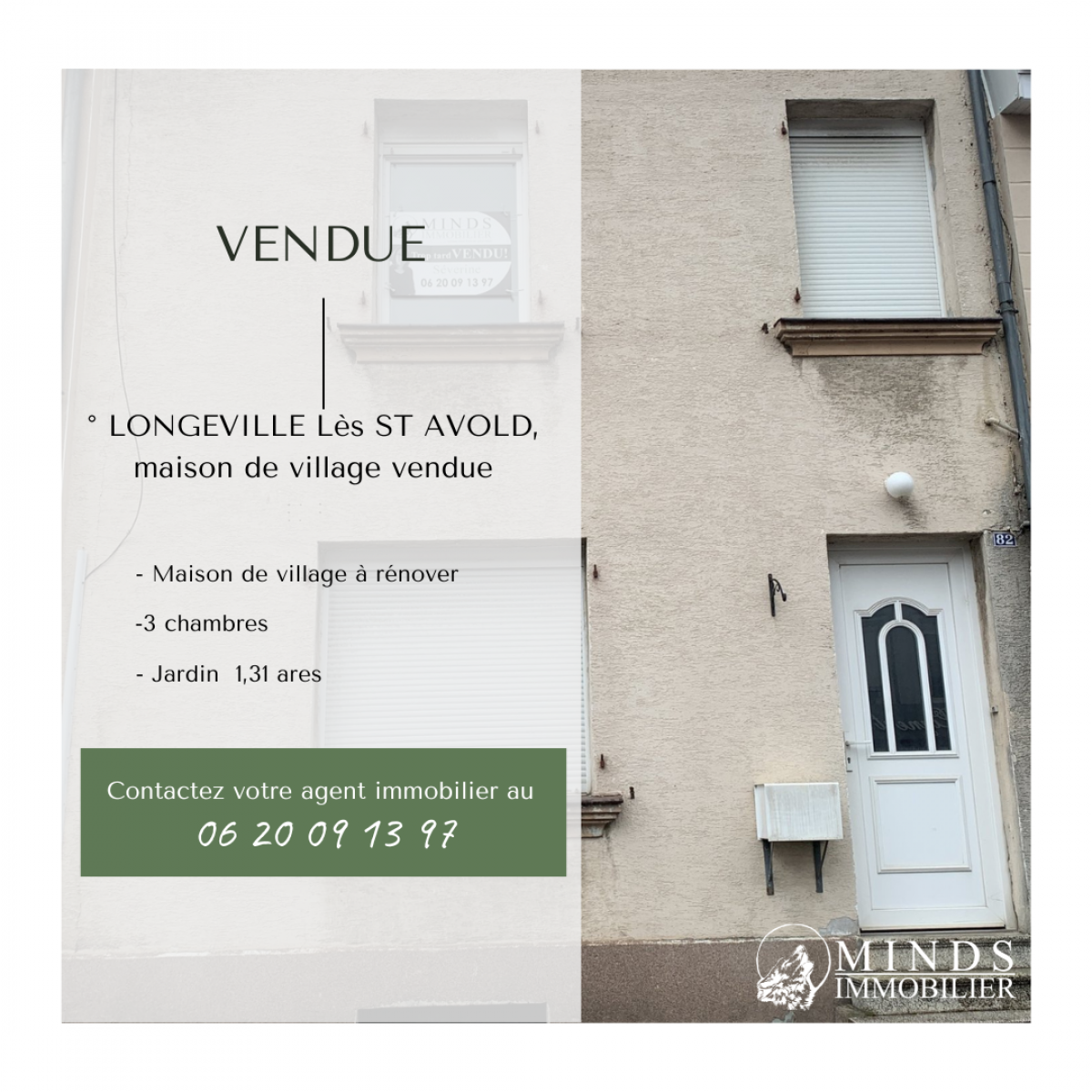 Maison de village à rénover, vendue à Longeville lès St Avold