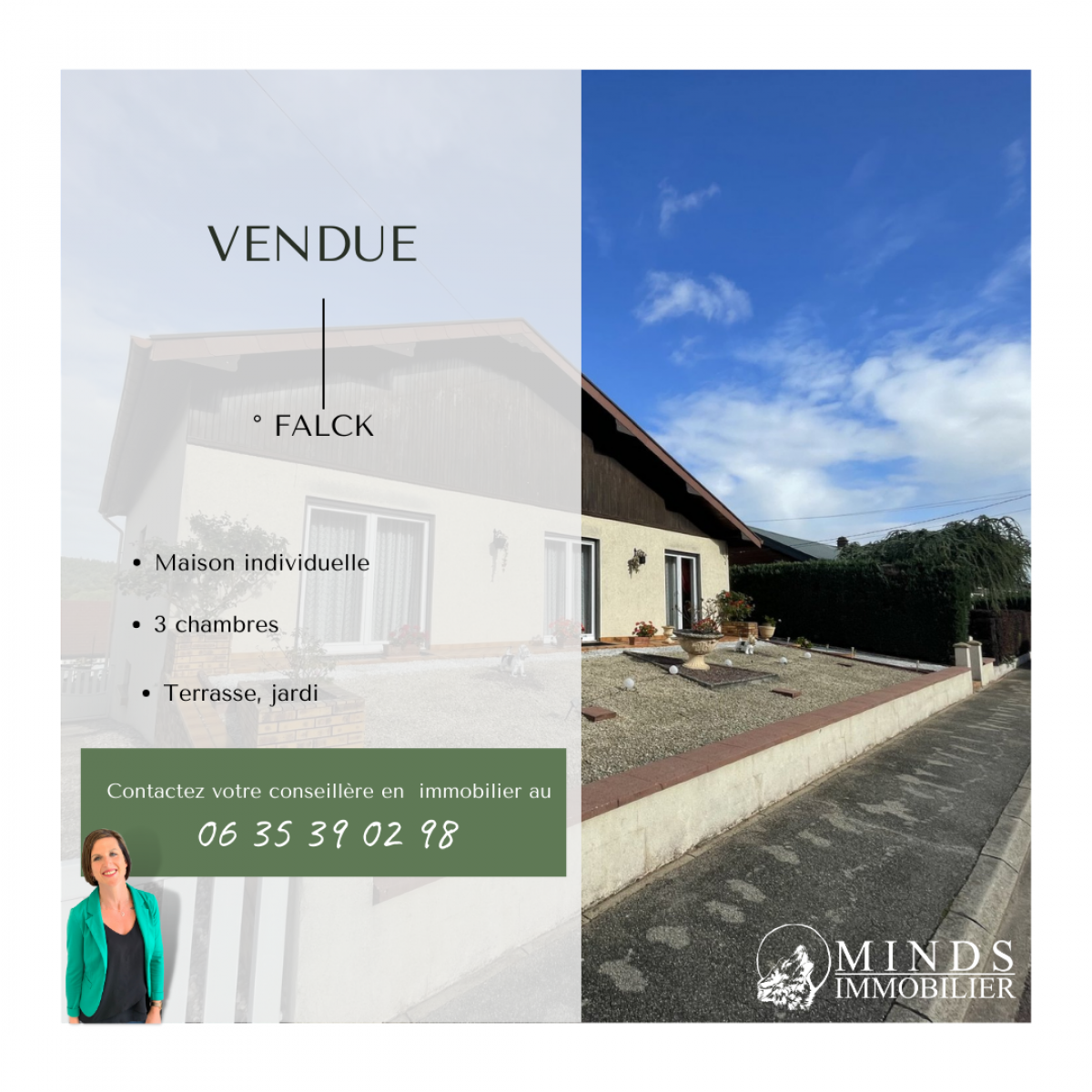 Maison indiduelle de plain-pied, vendue à Falck