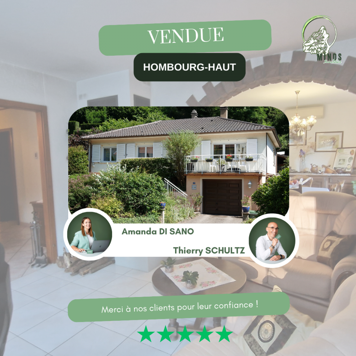 Maison de plain-pied de 116 m² - vendue -   terrasse couverte en bordure de forêt