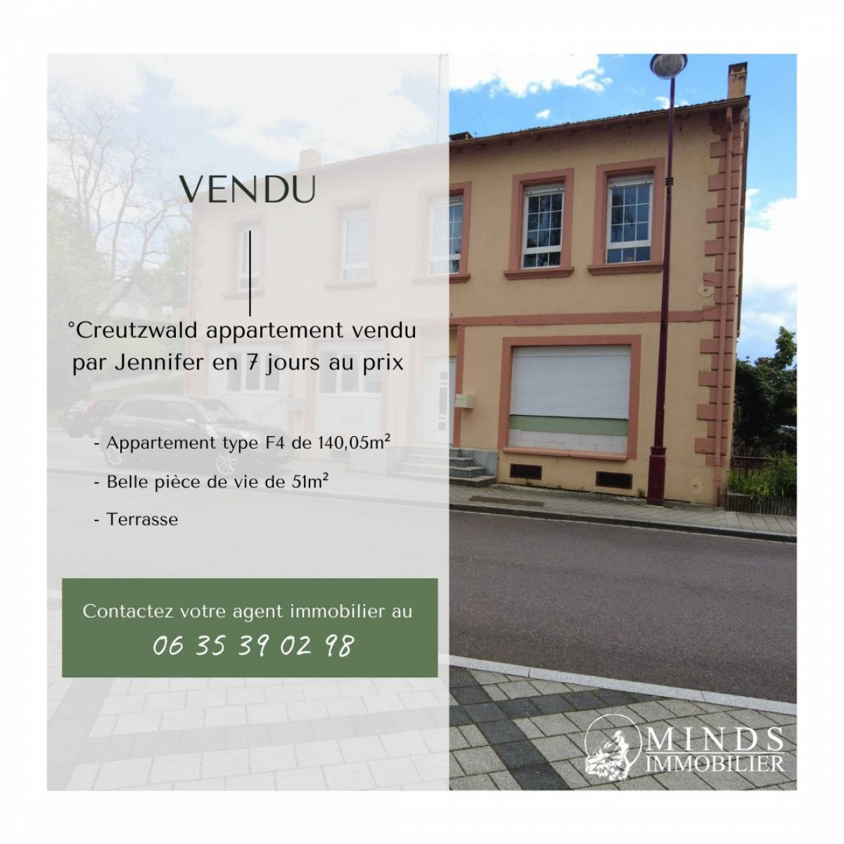 Appartement type F4, à vendre situé à CREUTZWALD